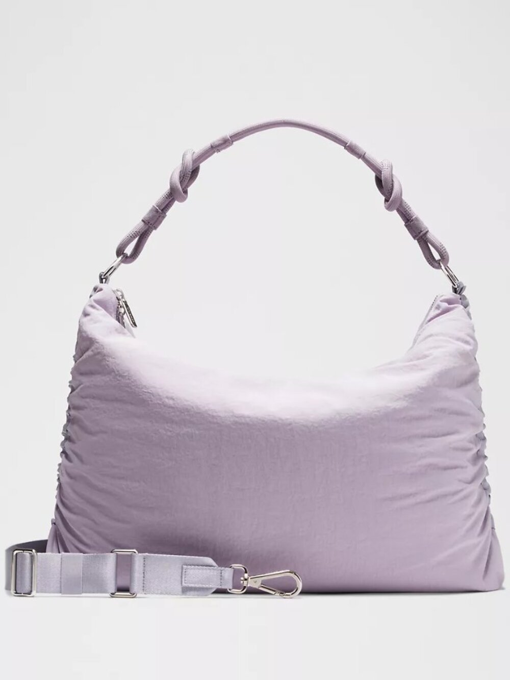 Convertible Ruched Crossbody Bag Large 16L - Lilac Play/Lotus Lavender/Silver - Picture 3 of 8